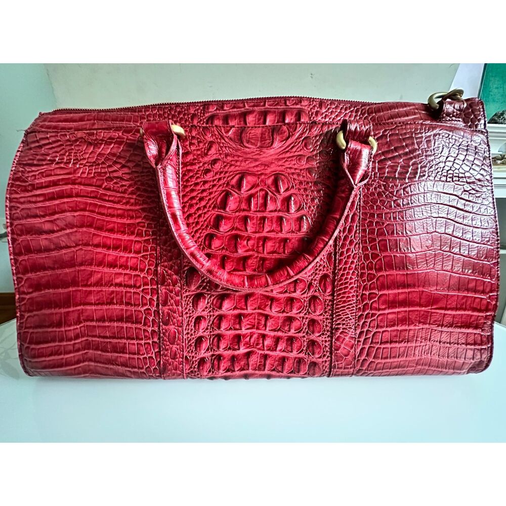 Brahmin Melbourne Tote Embossed Y2K Bratz Luxury Designer Cherry Leather Bag - Picture 2 of 10